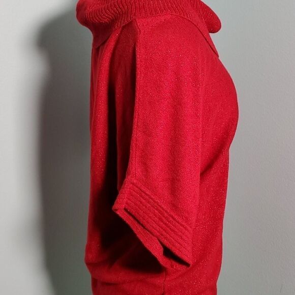 Jacklyn Smith Red Sweater With With Sparkle Thread. Sz Large - Picture 5 of 6